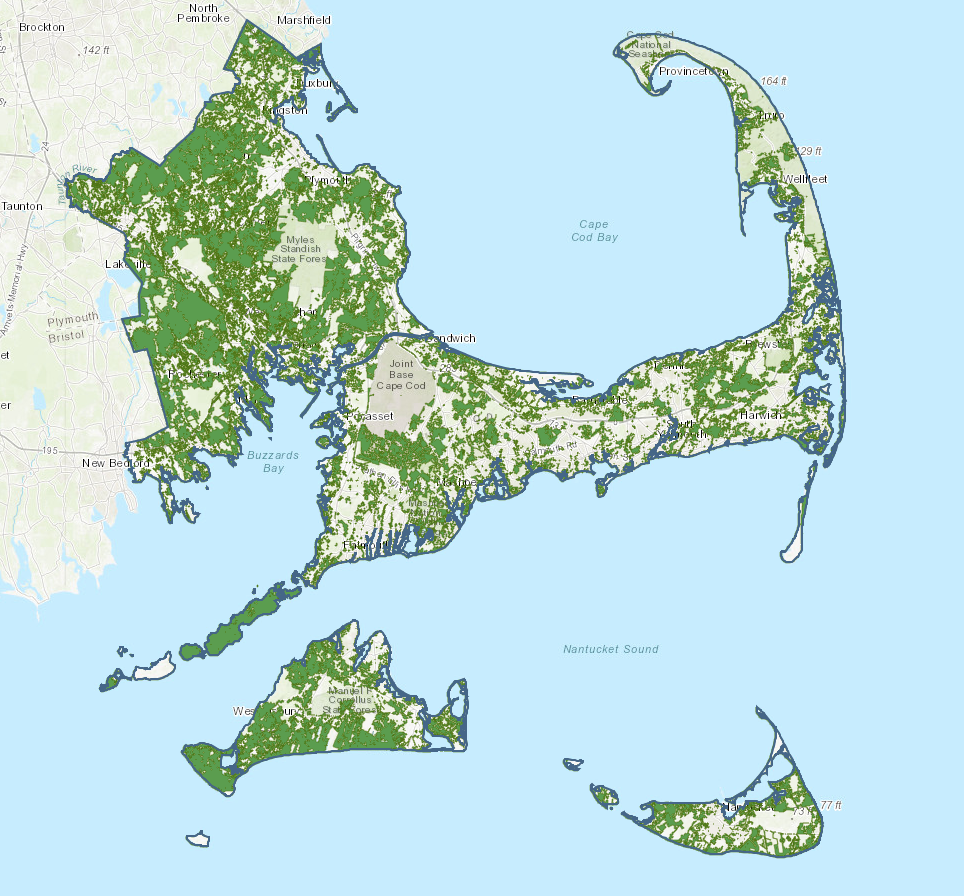 Map of Massachusetts Pine Barrens